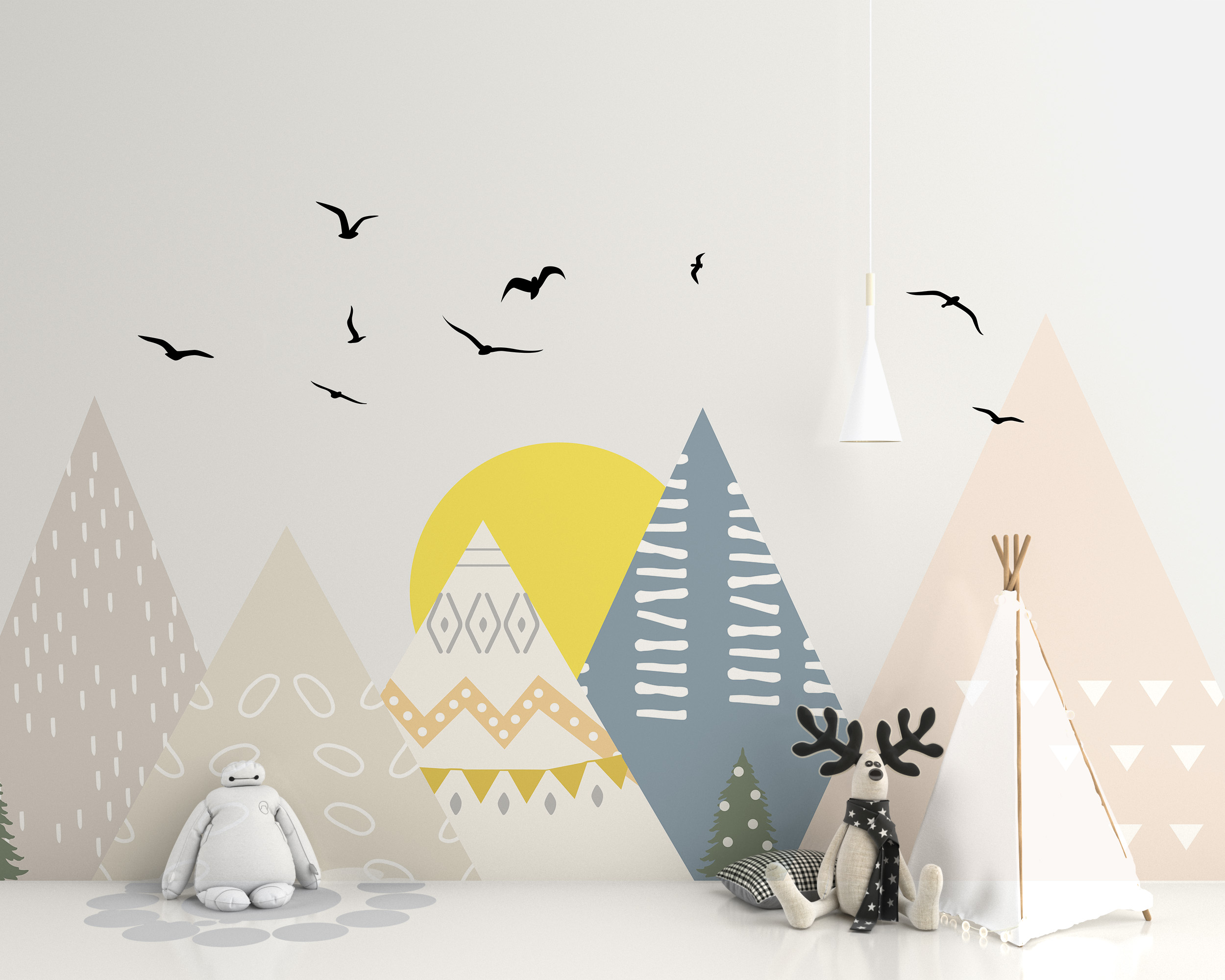 Fotomalerei Pastell Berge