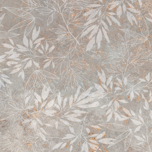 Wandgemälde mit zarten Blättern