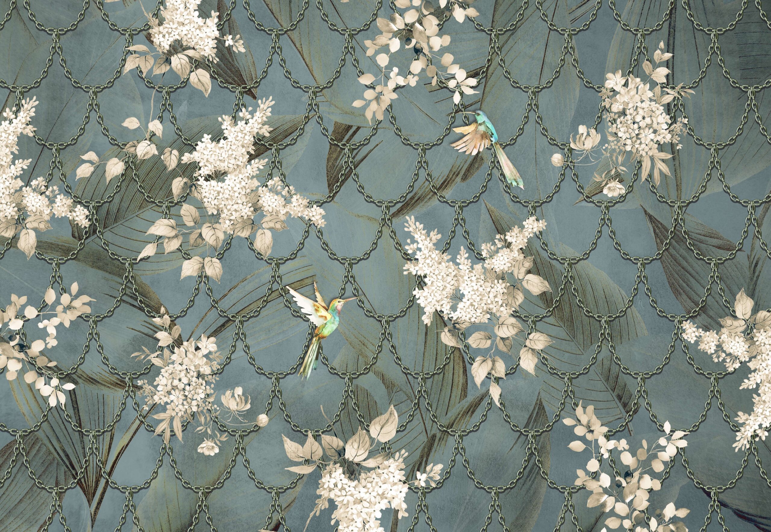 Flower,And,Green,Pattern,Leaf