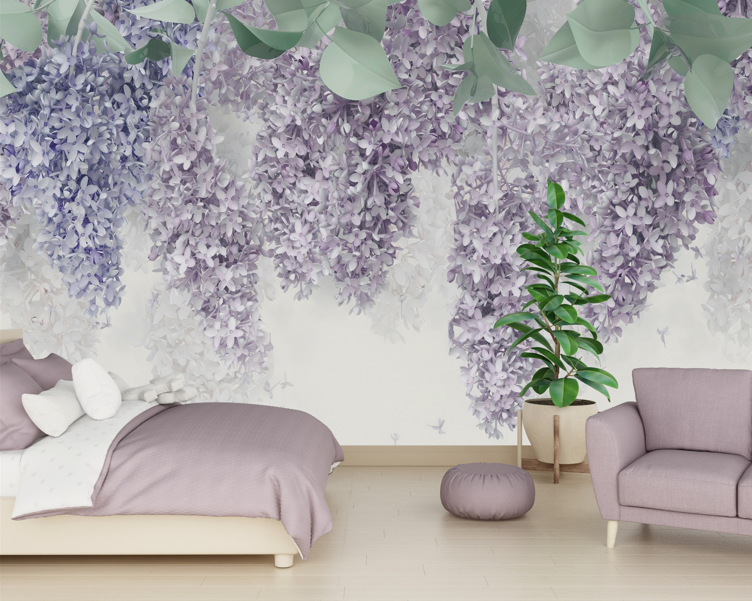 Nástěnná malba Hanging Lilac