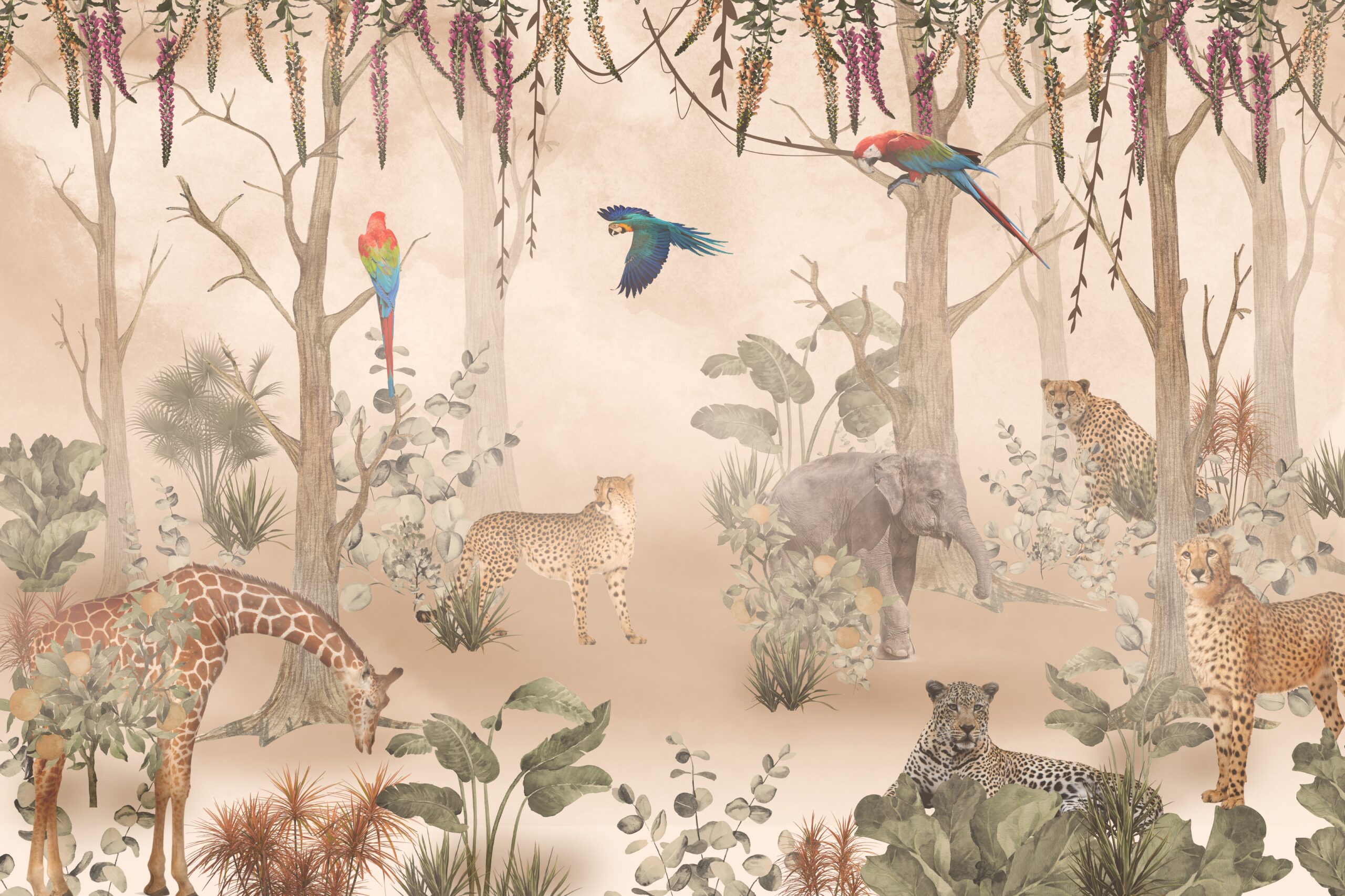 Wallpaper,Design,For,Nursery,Decoration,-,3d,Illustration