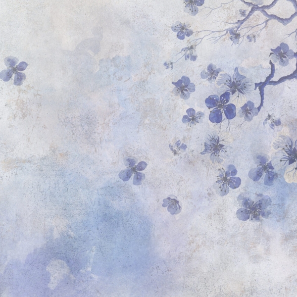 Freska Violetinės gėlės ant drobės
