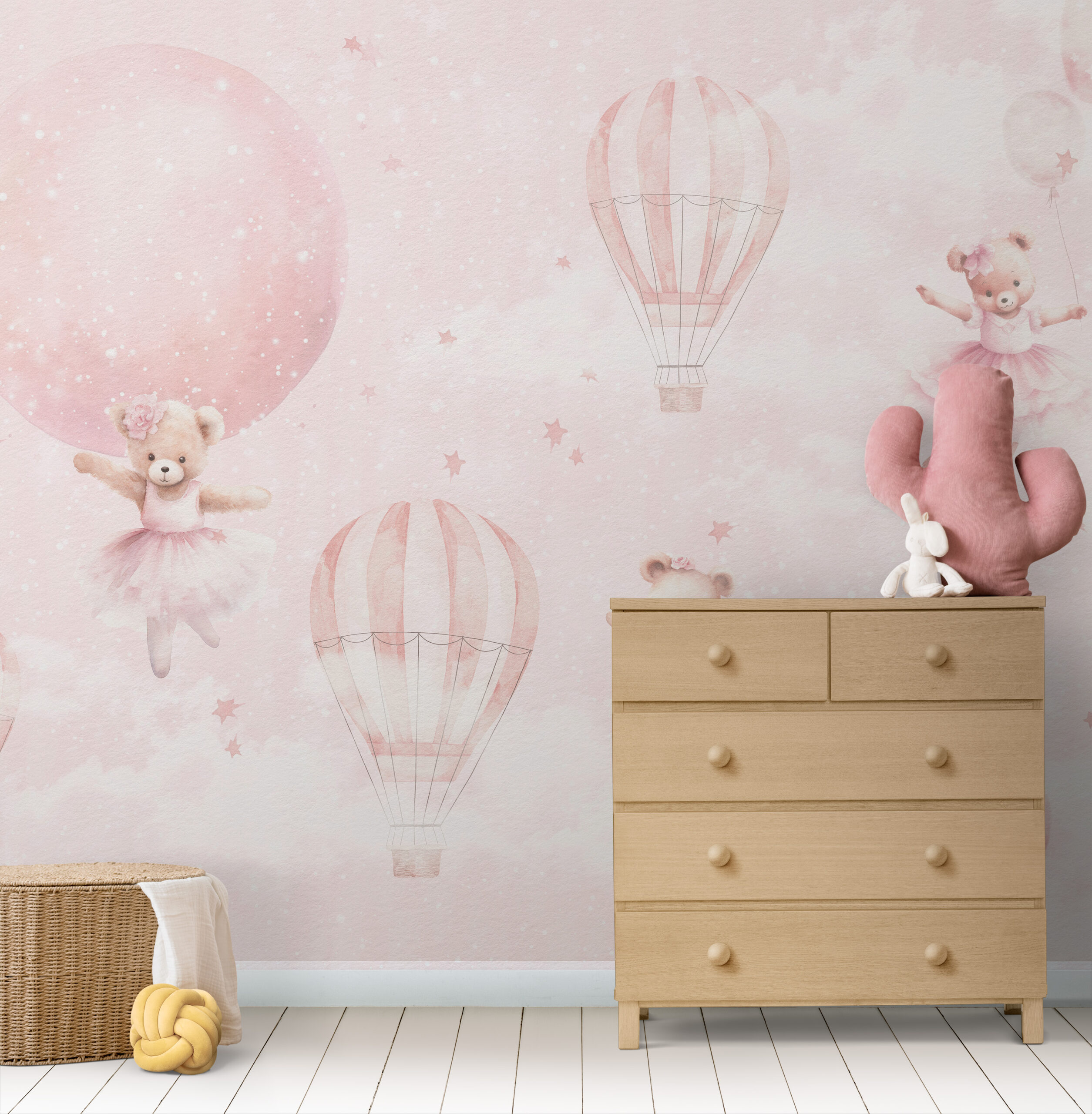 Fototapete Teddybären und Luftballons