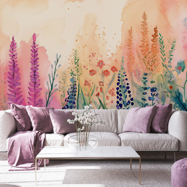 Fototapete Üppige Wiese Blumen