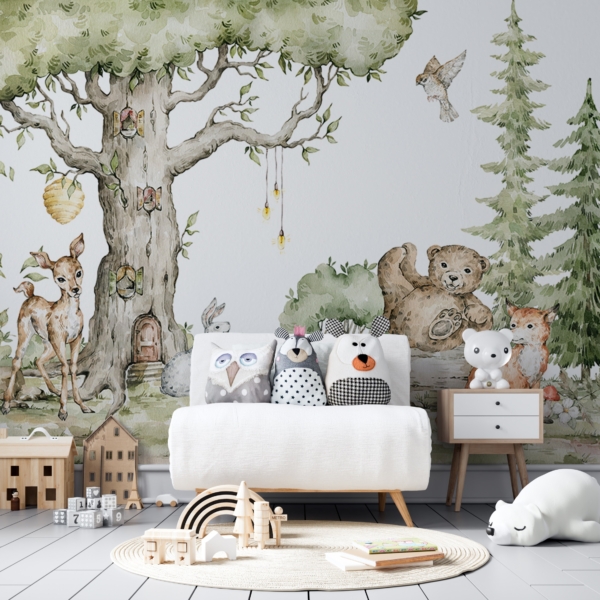 Wandbild Gespräche der Waldtiere