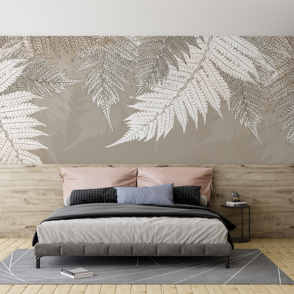 Fototapete mit luftigen Farnblättern