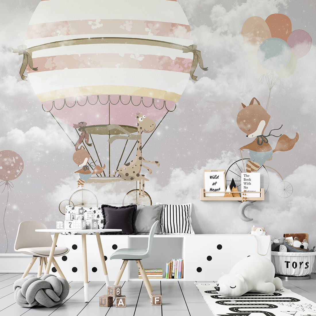 Fototapet Balloon ger sig ut på en resa