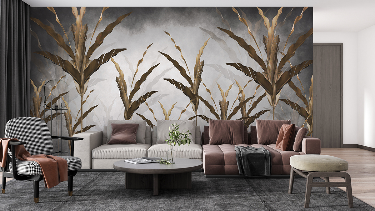 Wandgemälde von Brown Leaves