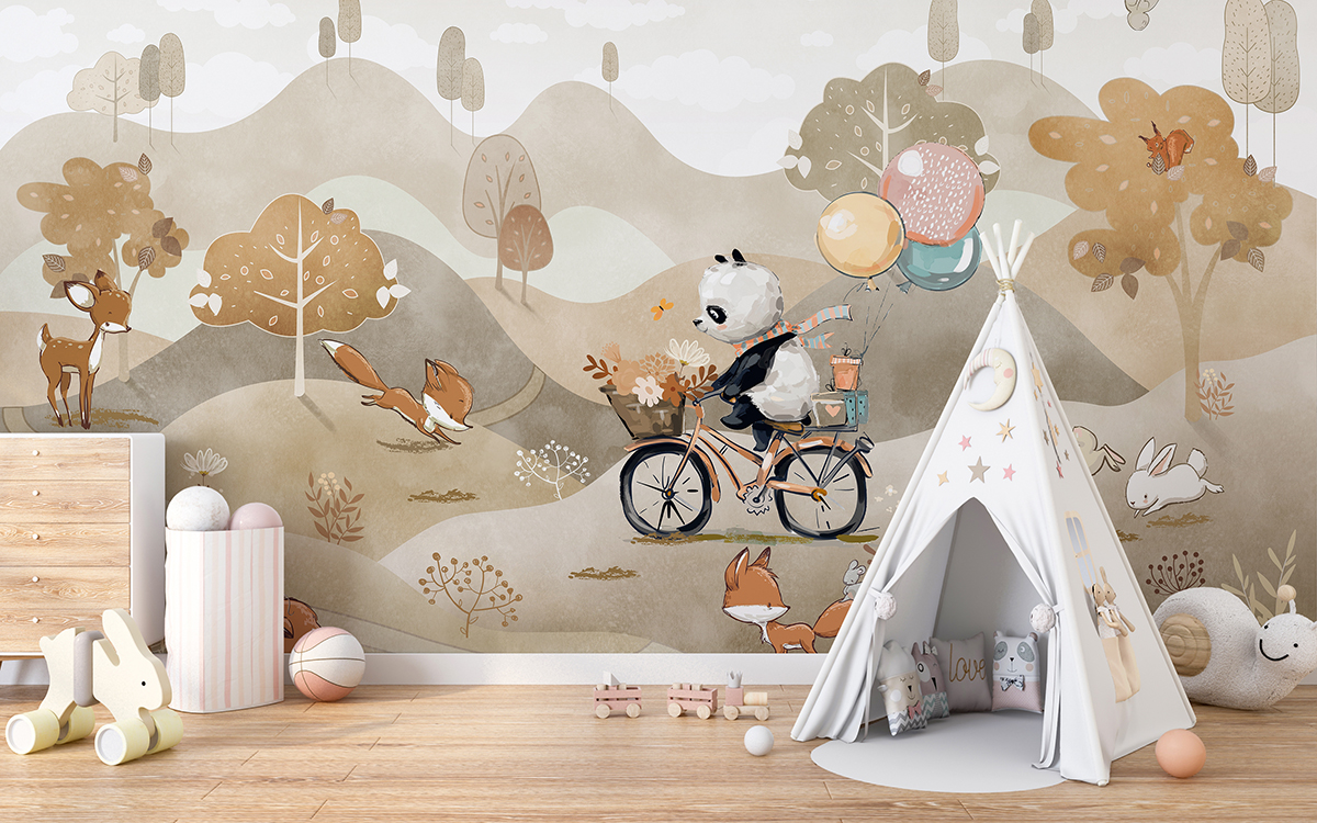 Fototapet Happy Autumn Animals