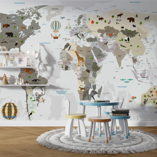 Fotomural Weltkarte auf Polnisch