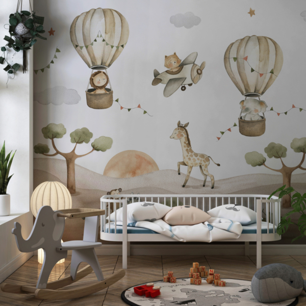 Wandbild Ballons über Afrika