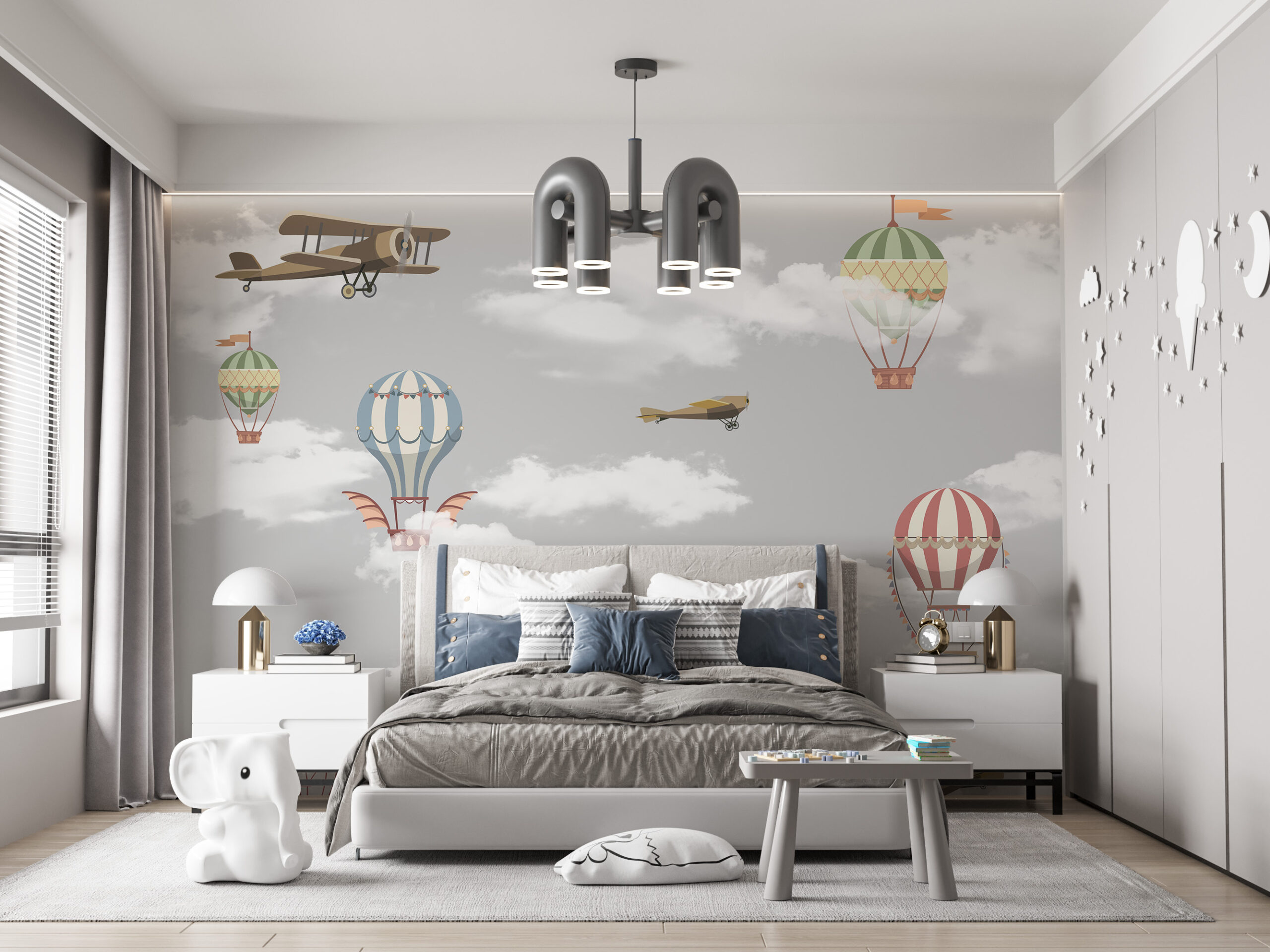 Fototapete Ballons in den Wolken