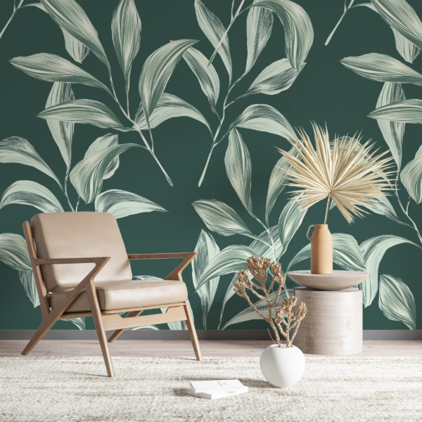 Fototapete White Leaves