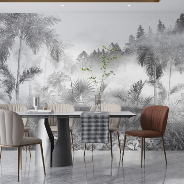 Wandmalerei Weiß im Dschungel