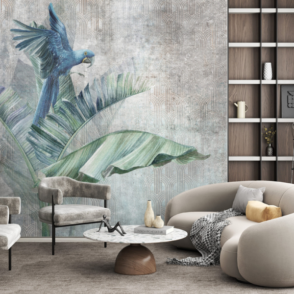 Fototapete Blauer Papagei