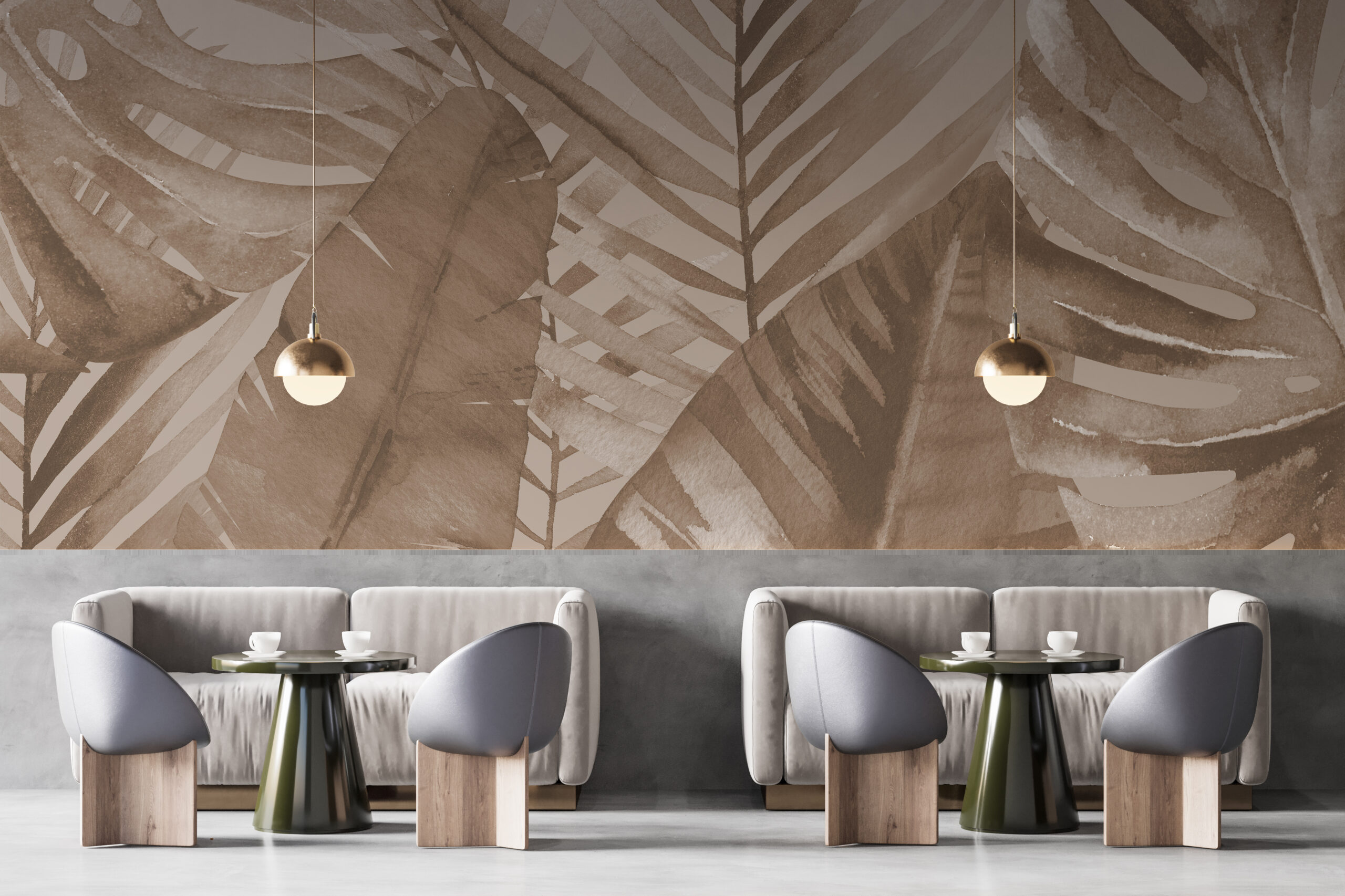 Fototapete Braun Palmenblätter