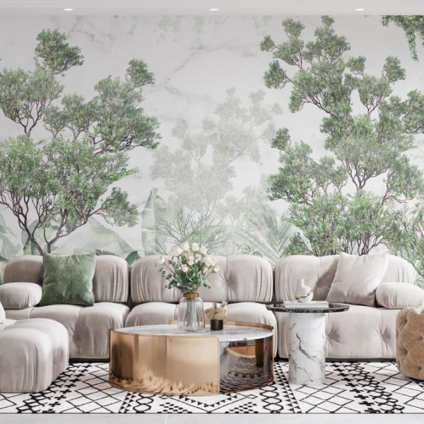 Üppige tropische Pflanzen Tapete