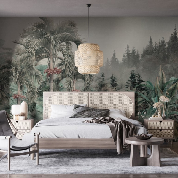 Fototapete Üppige Vegetation im Nebel