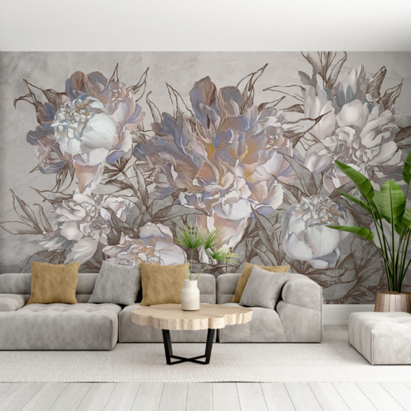 Fototapete Blumenstrauß aus weißen Rosen