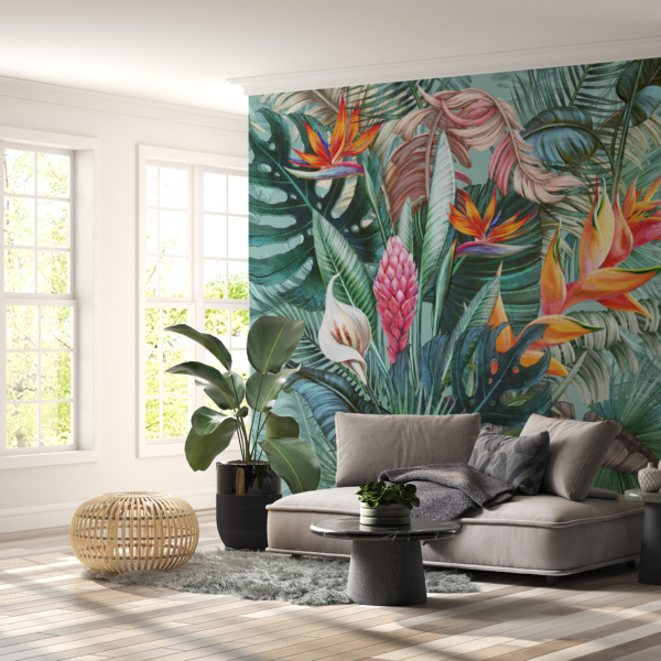 Fotomontage Blumenstrauß aus tropischen Blumen