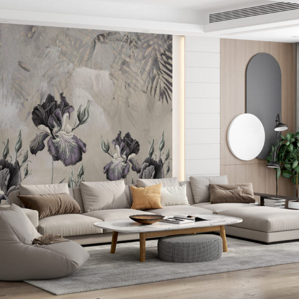 Fototapete Kornblumen in Grau