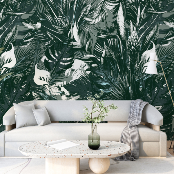 Fototapete Dunkelgrün