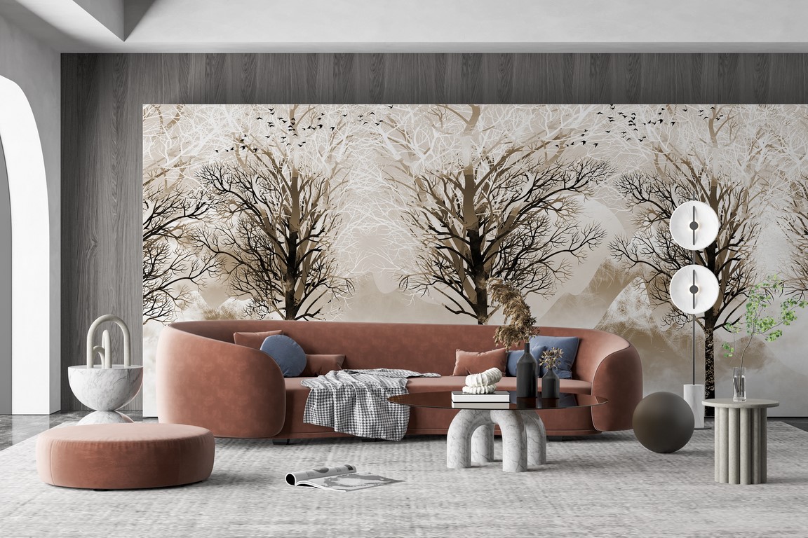 Fototapete Dark Trees Without Leaves