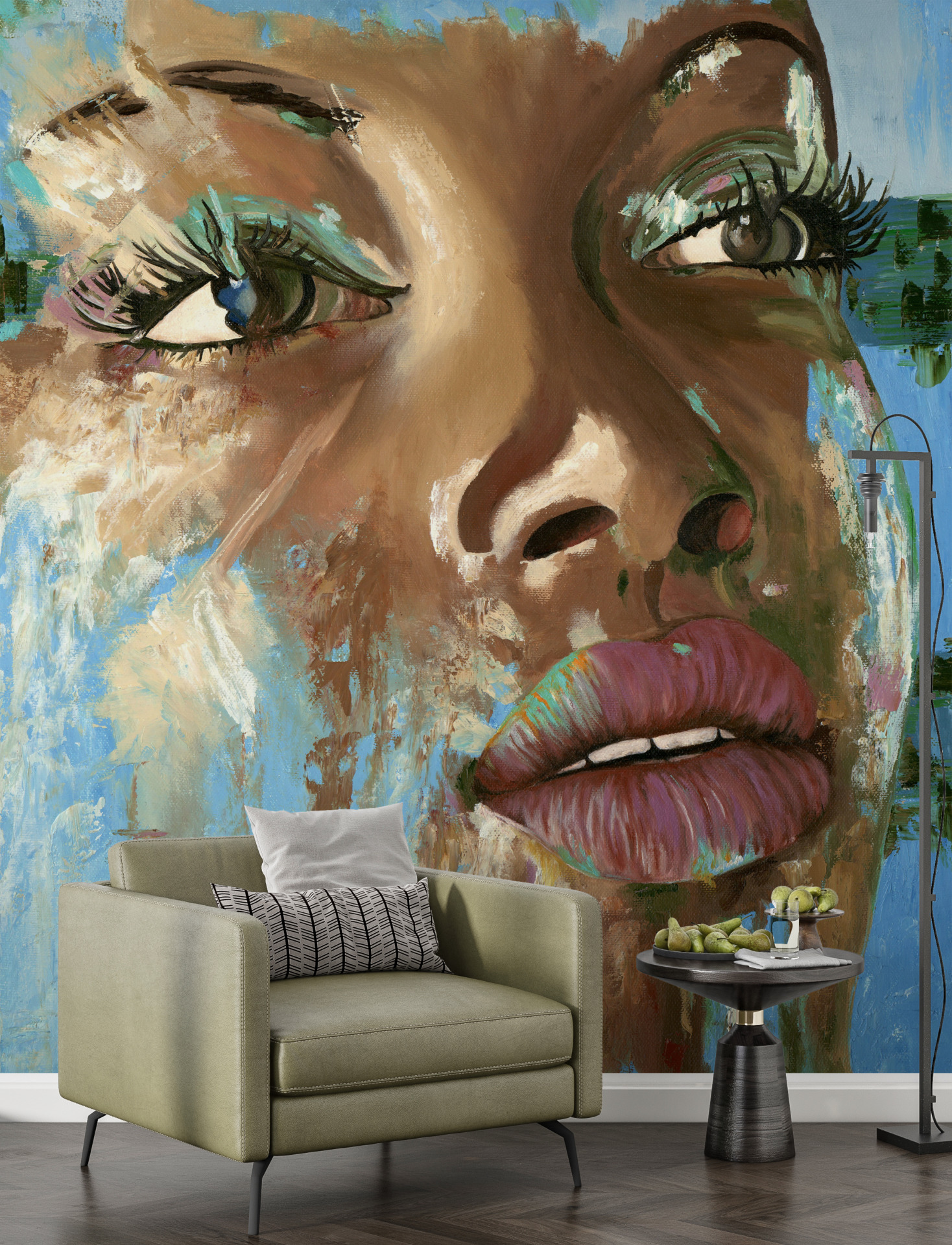 Fototapete Dunkelhäutiges Mädchen