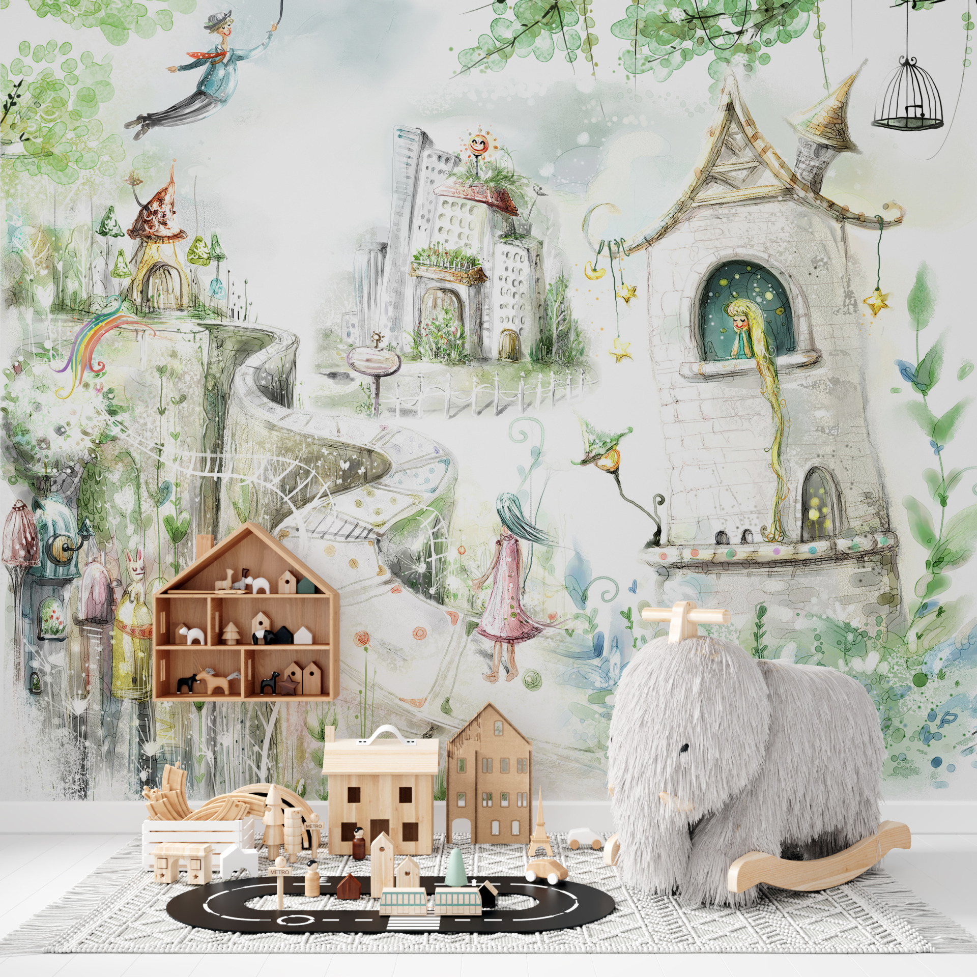 Väggmålning Magic Road