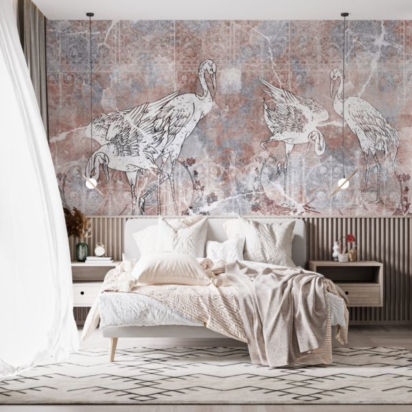 Hintergrundbild Vier weiße Vögel