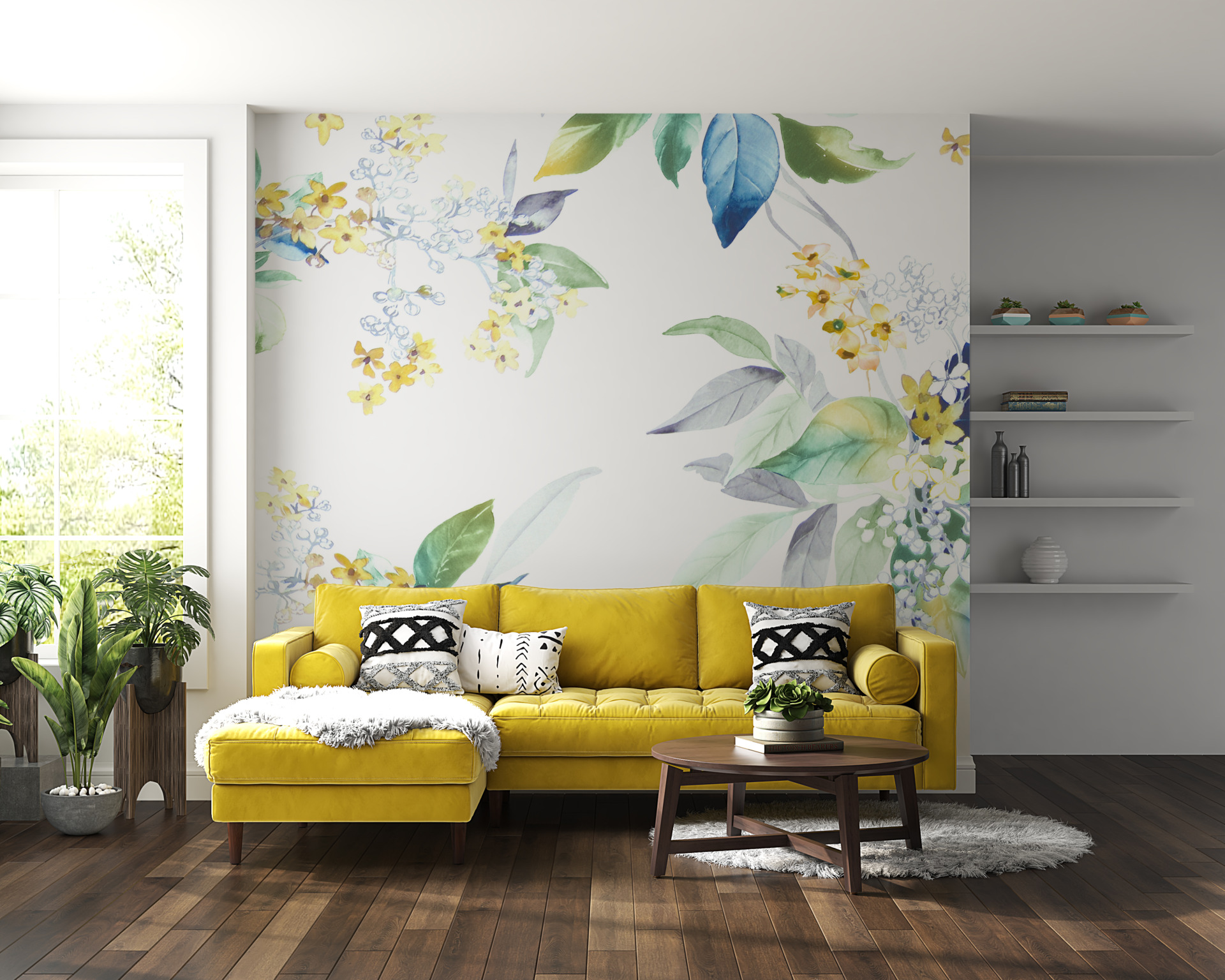 Fototape Zarte weiße Blumen