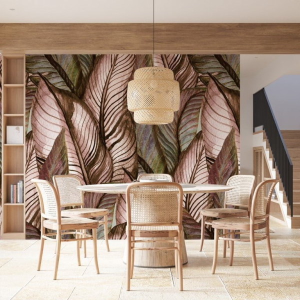 Fototapete Große Blätter in Brauntönen