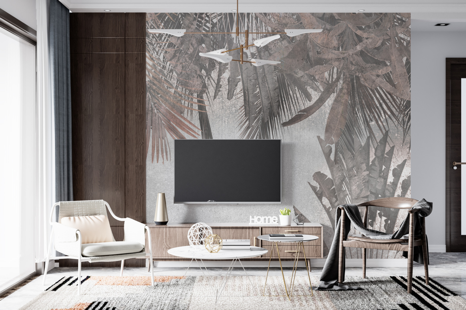 Väggmålning Exotiska fläktar