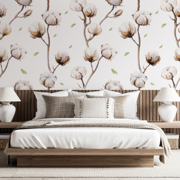 Fototapete Baumwollblütenzweige