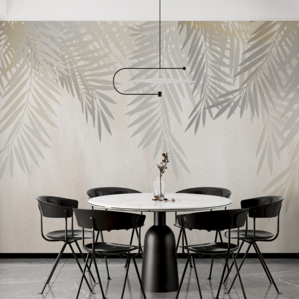 Fototapete mit Palmen jenseits des Nebels