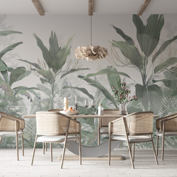 Wandgemälde mit einem Pflanzendickicht