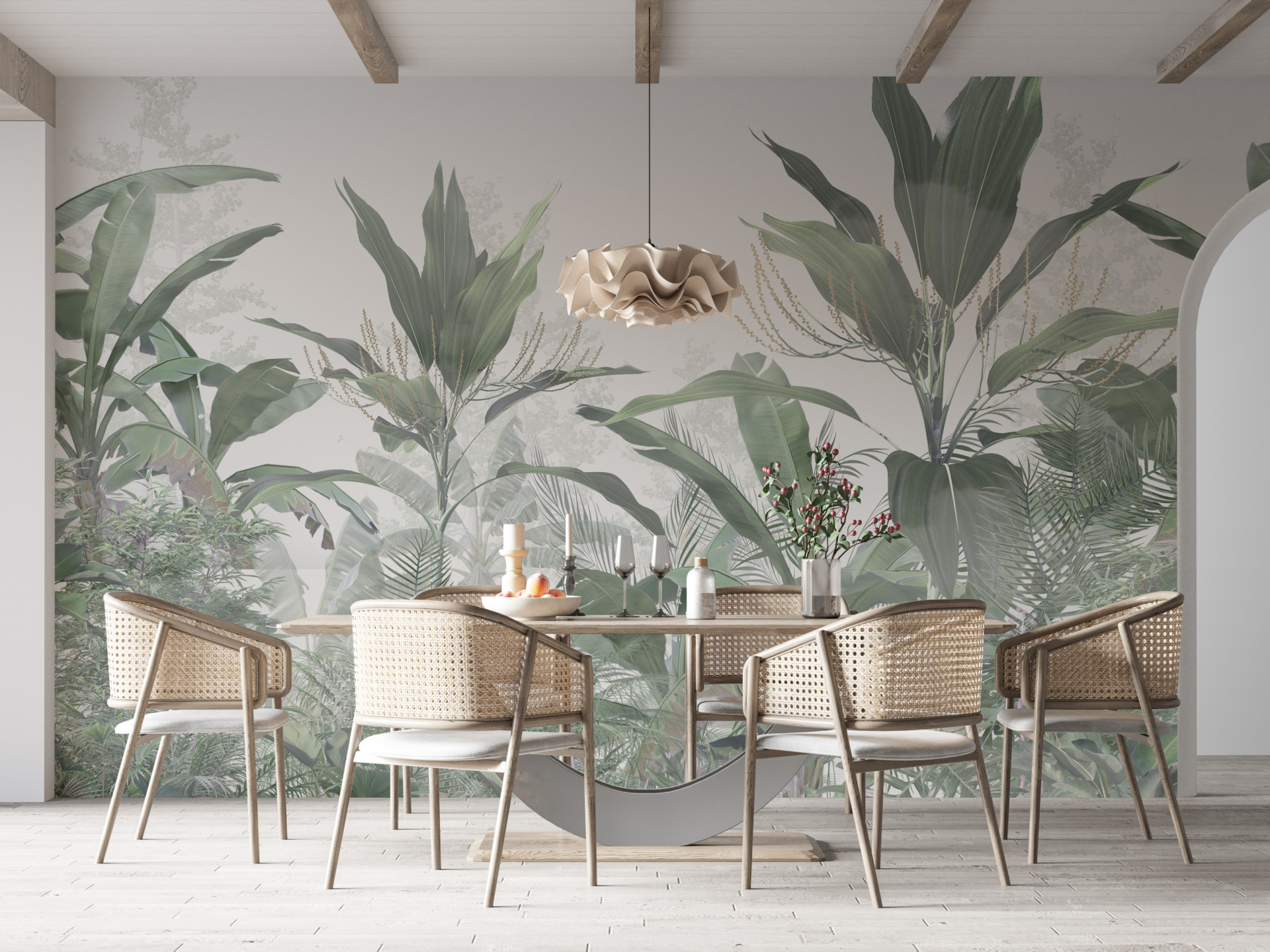 Fototapet av en snårskog av växter