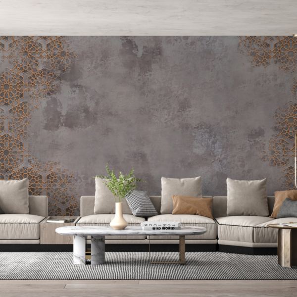 Geometrisches Mosaik auf Betontapete