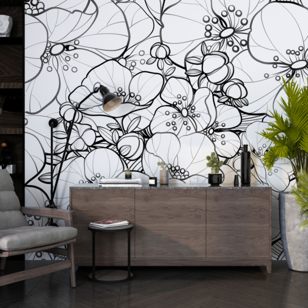 Wallpaper Weiße Blume Grafik