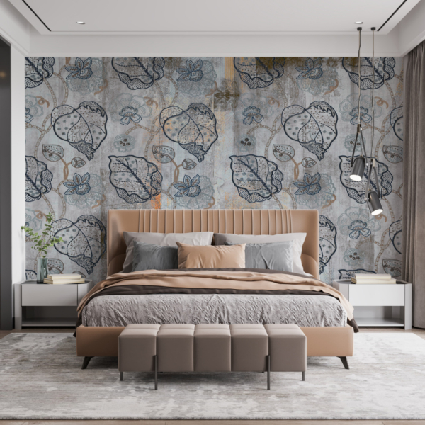 Dekorative Blätter Granatapfel Fototapete