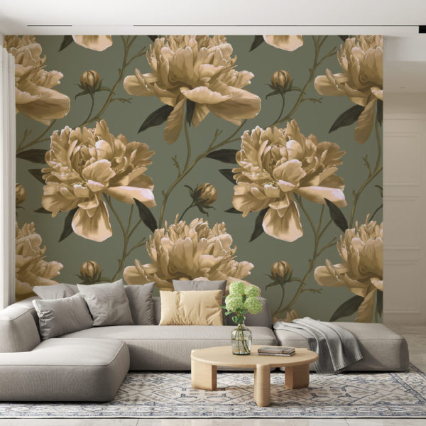 Fototapete Helle Pfingstrosen