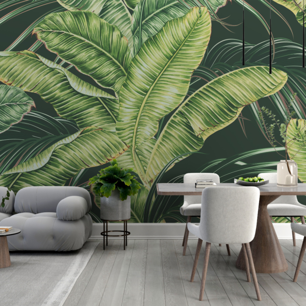 Fototapete Hellgrün Exotische Blätter