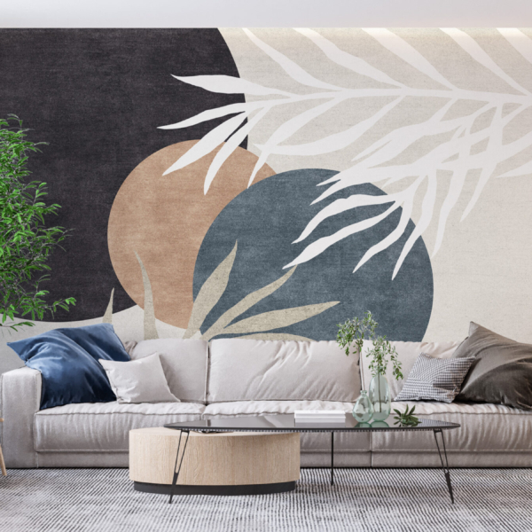 Fototapete Kreise und Blätter