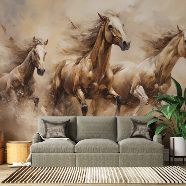 Wandbild Pferde auf der Flucht