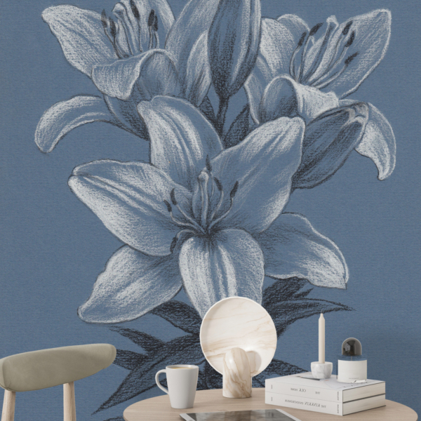 Fototapete Fliederblüte in Blau