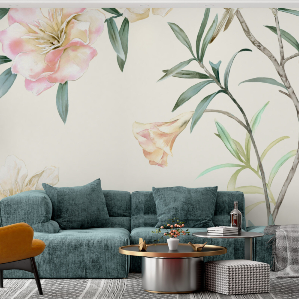 Fototapete Blumen auf hellem Hintergrund