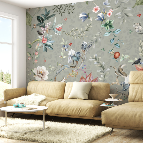 Fototapete Blumen und Blätter