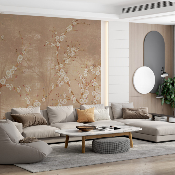 Fototapete Blumen in Brauntönen