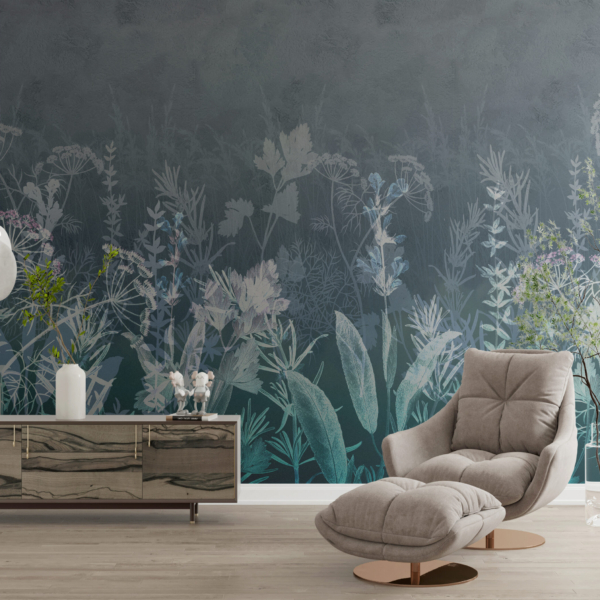 Wandgemälde Wiese in 3D