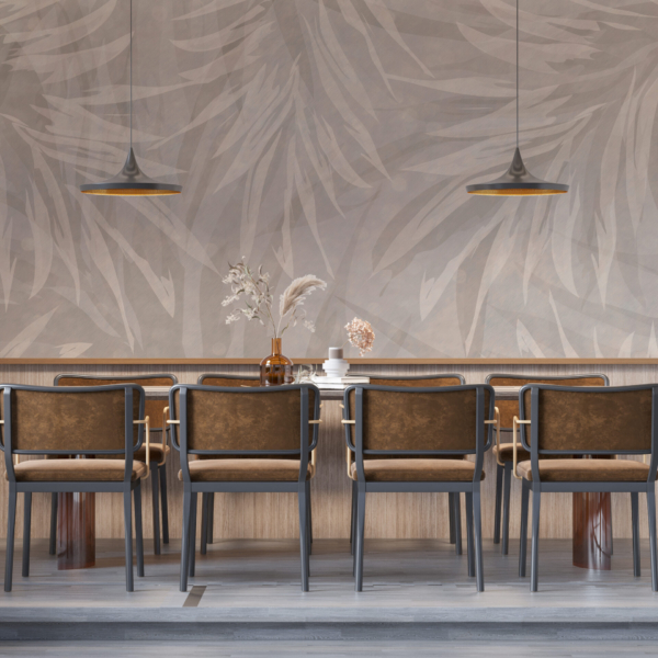 Fototapete Blätter an der Wand